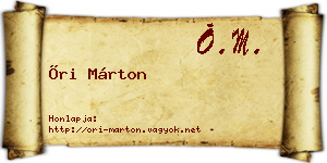 Őri Márton névjegykártya